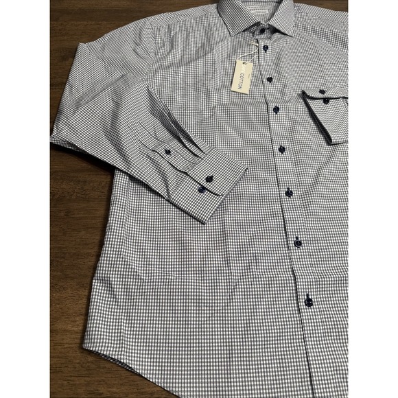 Twillory Dress Shirt Mens 17.5 34/35 Check  Tailored Fit Non Iron Safe Cotton - Picture 3 of 9